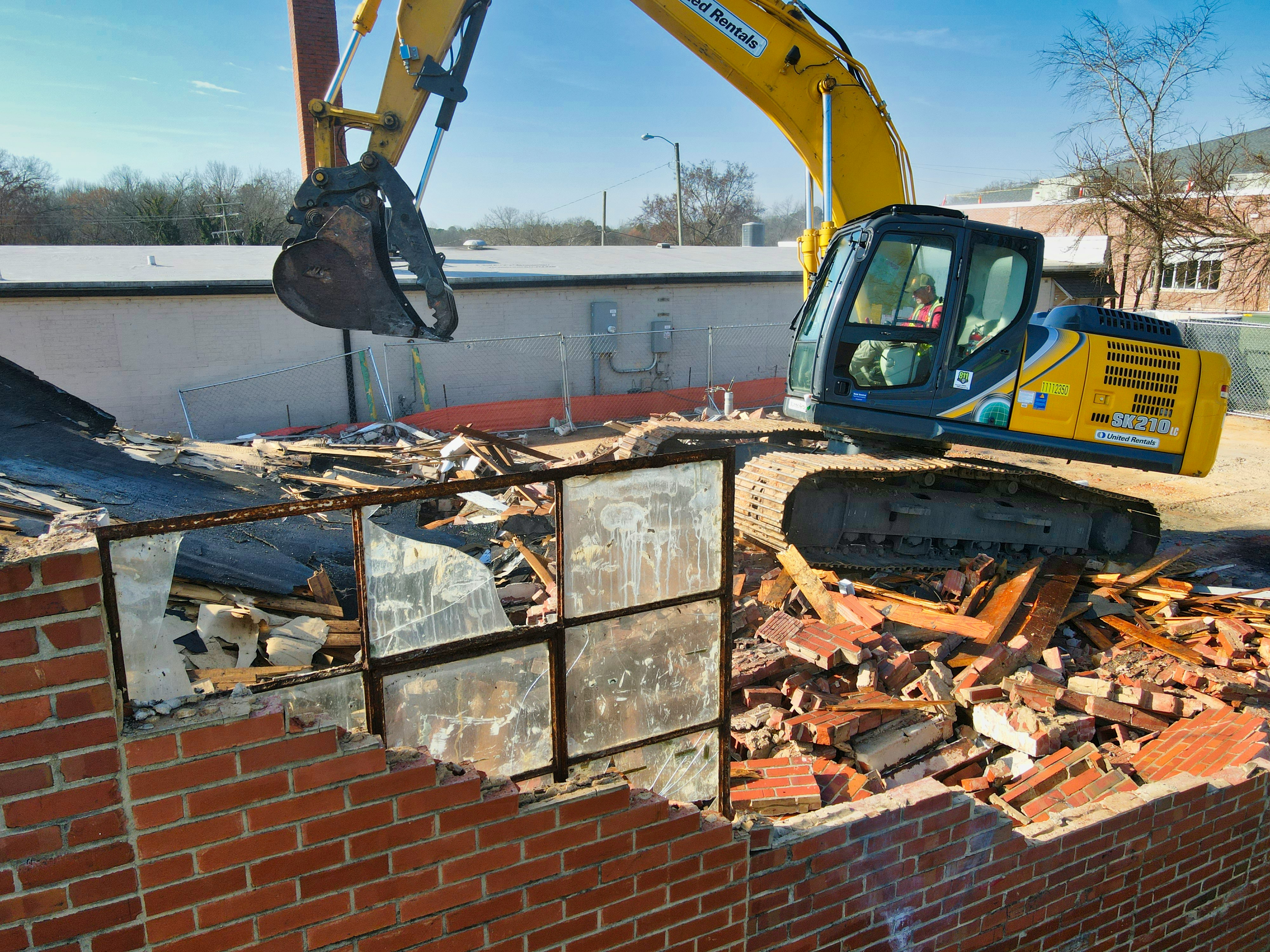 Post-renovation debris on a construction site