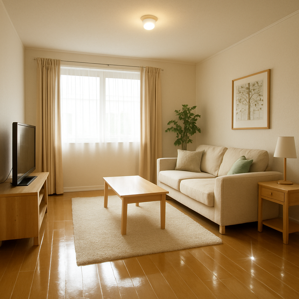 A sparkling clean living room ready for inspection