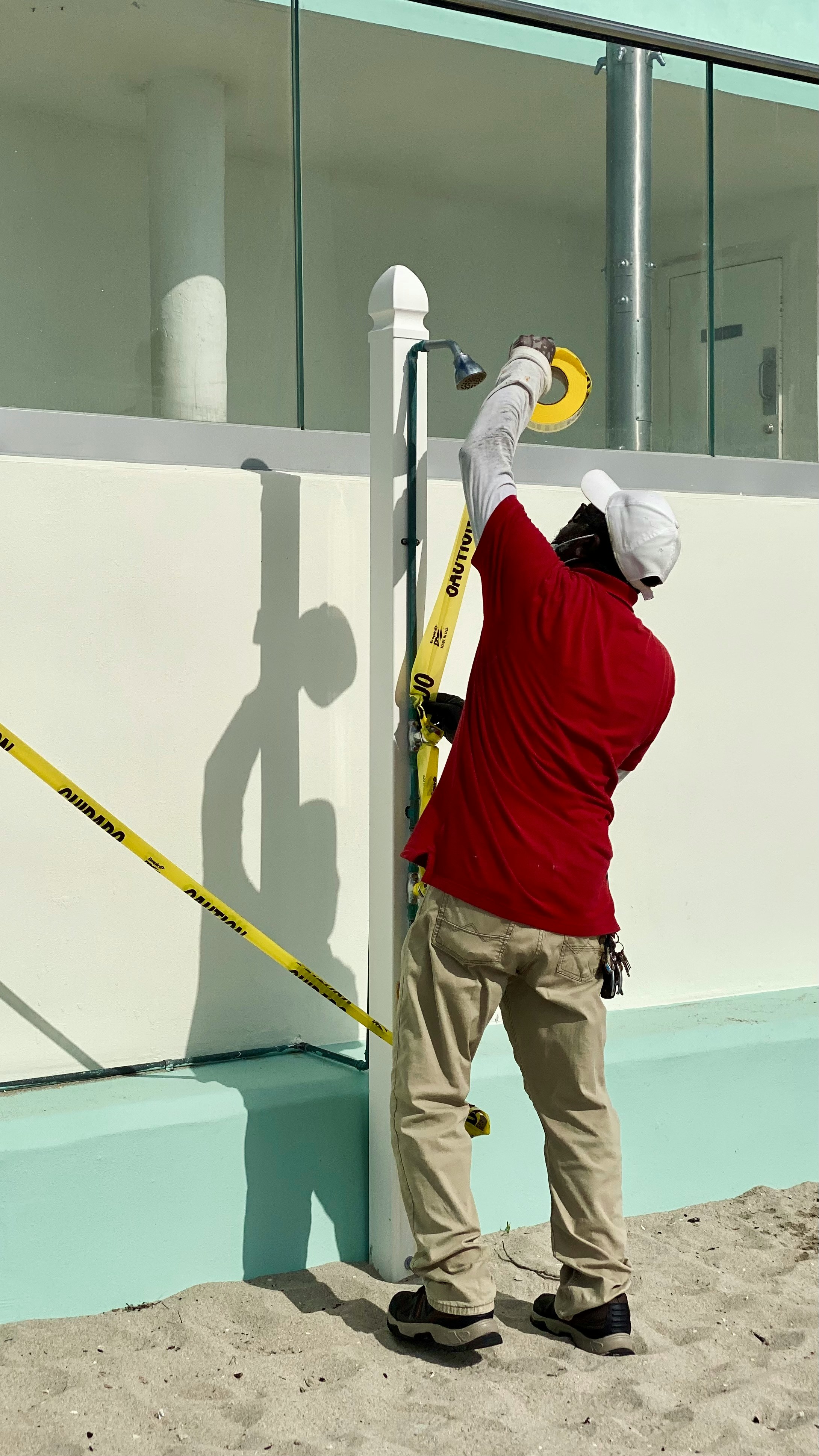 A professional cleaning team in action