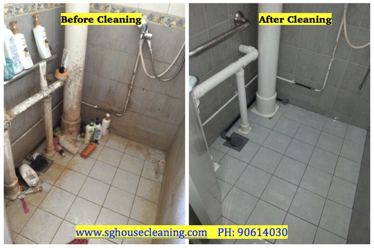 comparing before and after cleaning of bathroom deep cleaning