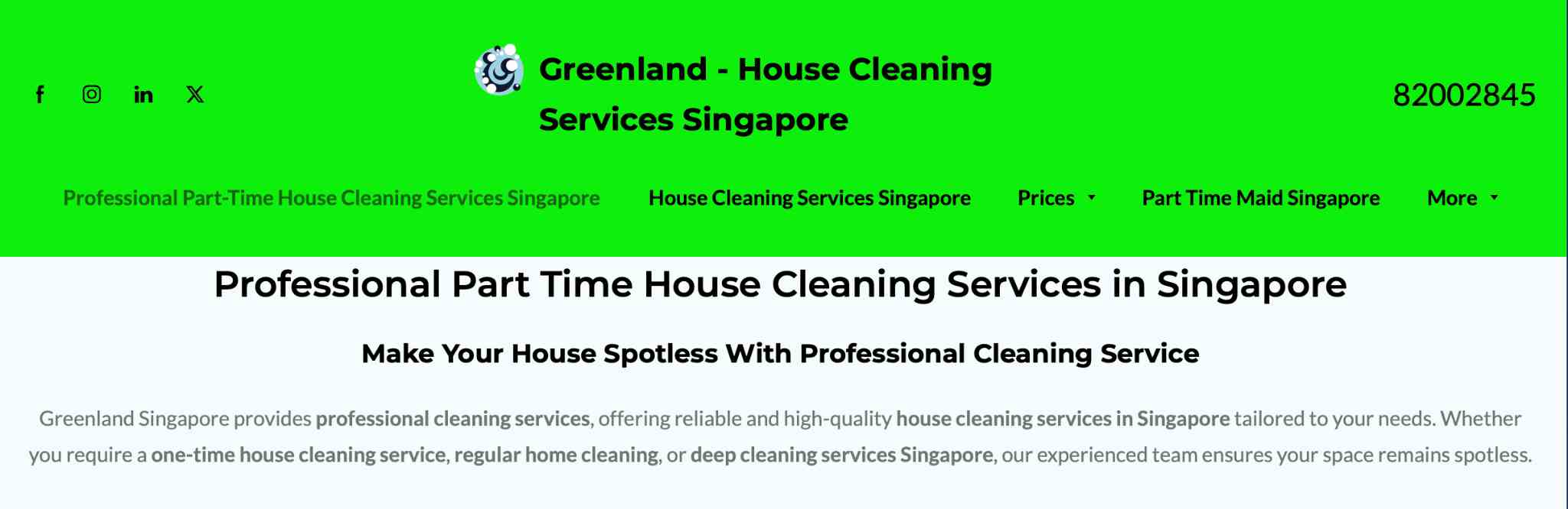 Greenland House Cleaning Services Singapore – professional part-time house cleaning service