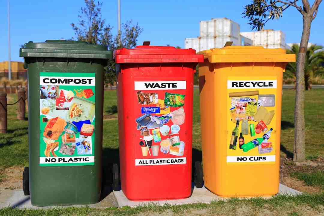 Recycling and waste bins for eco-friendly cleaning